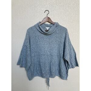 J Jill Pure Jill Womens Kimono Sweater Size L Oversize Boxy Fit 3/4 Sleeves blue